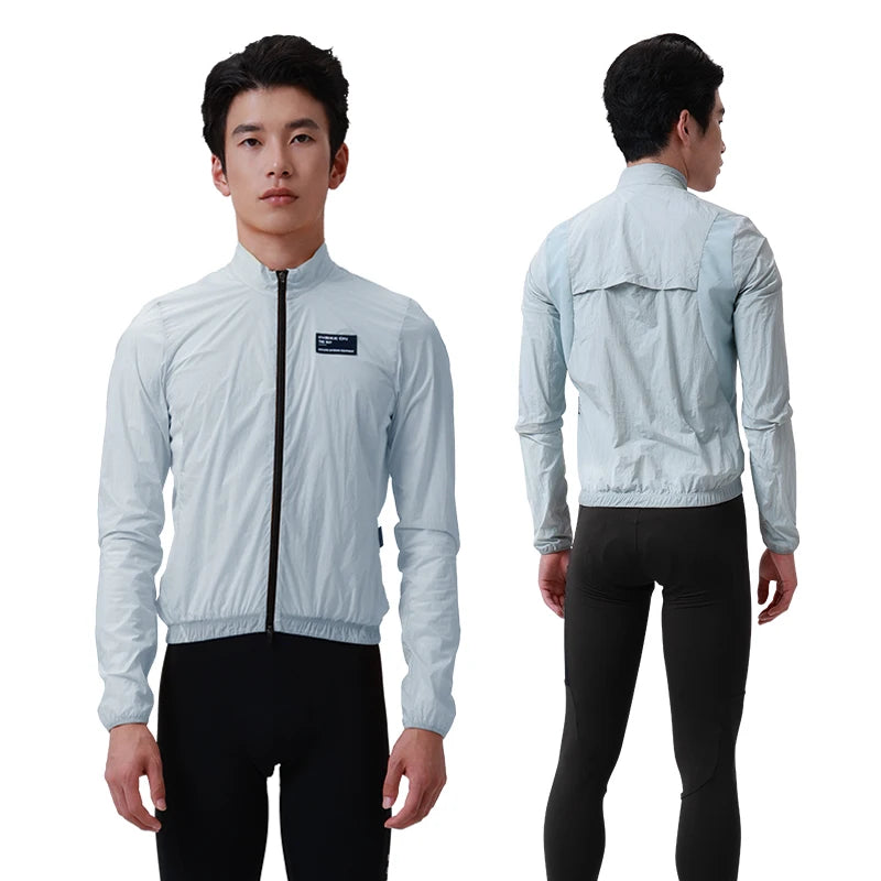 INBIKE Mens Cycling Jacket Lightweight Packable MTB Windbreaker Reflective Strips Jackets for Riding Running Quick Dry Clothing