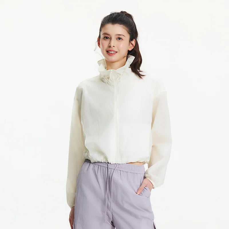 Semir Womens UV Jacket 2026 Short Bud Collar Loose Fit Tops Cool Feeling Elegant Casual Style Soft Comfortable Daily Wear