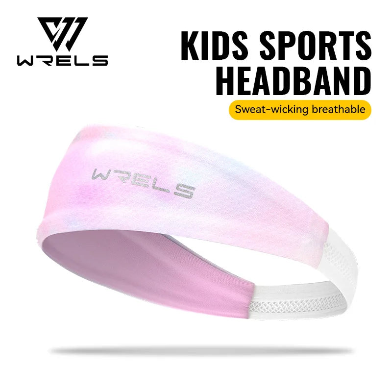 WRELS Kids Headband Children Sweatband Soft Cotton Non Slip Breathable Elastic Hair Band Boys Girls Soccer Basketball Athletic