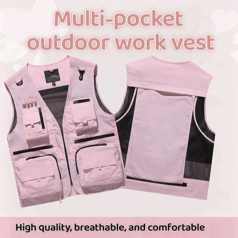 2026 Spring and Autumn's New mesh quick-drying vest for men's casual outdoor multi-bag fishing and photography workwear