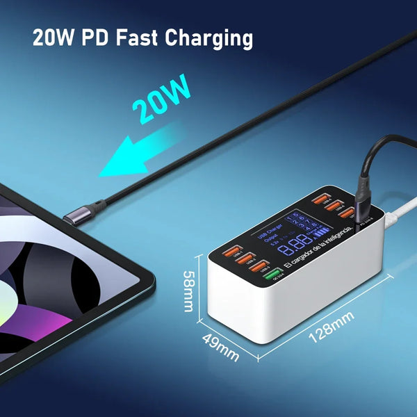 ឆ្នាំងសាក USB 60W Quick Charge QC 3.0 4.0 ឆ្នាំងសាកទូរស័ព្ទ ថេប្លេត ឆ្នាំងសាកលឿនសម្រាប់ iPhone 12 Pro Xiaomi Huawei Samsung