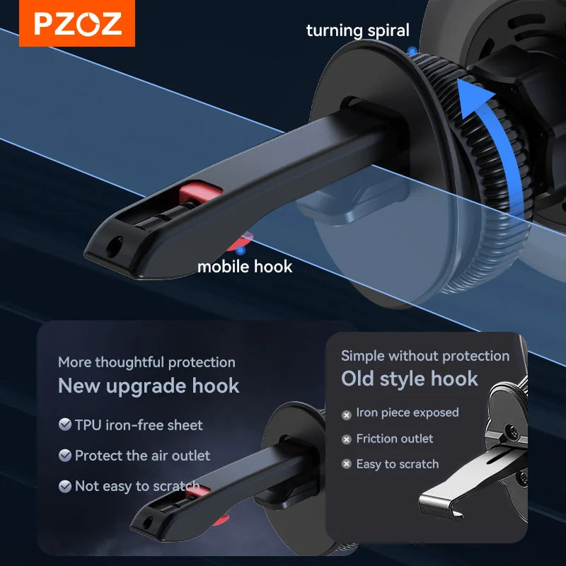 PZOZ Car Wireless Charger Magnetic bracket Car GPS Holder fast charging For iPhone 16 15 14 13 12 Pro Max Phone Holder