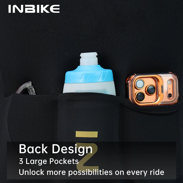 INBIKE Spring Men's Cycling Set Long Sleeve Road Bike Jersey Breathable Bib Shorts Quick-Dry Road Bike Clothing Man with Pockets