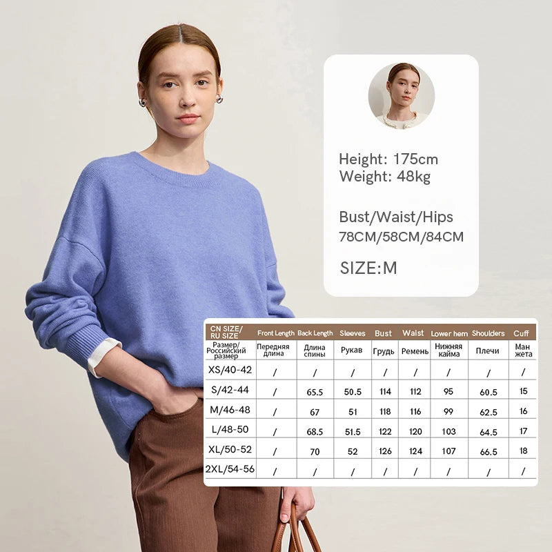 Amii Woman Minimalist Knit Pullover Versatile Casual O-Neck Loose Warm Basic Tops 2026 Winter New Sweater for Ladies 12554059