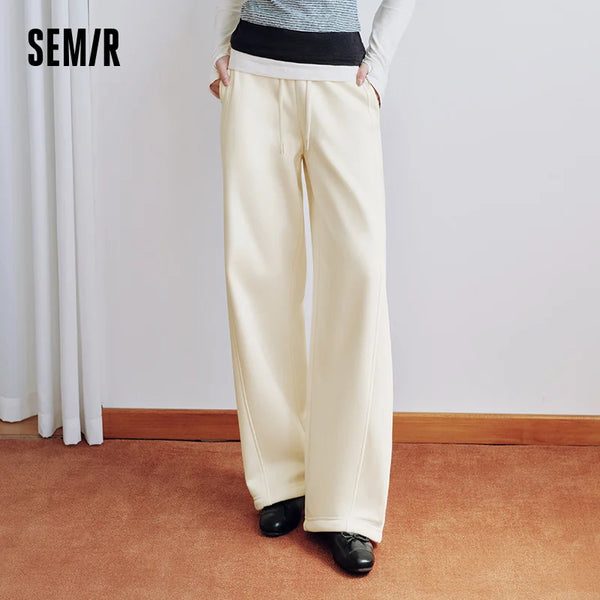 ខោ Semir សម្រាប់នារី ស្លៀកប្រចាំថ្ងៃ ពាក់ប្រចាំថ្ងៃ រដូវរងាថ្មី ឆ្នាំ២០២៦ ខោធម្មតា រលុង ក្តៅ ស្រួលស្លៀក
