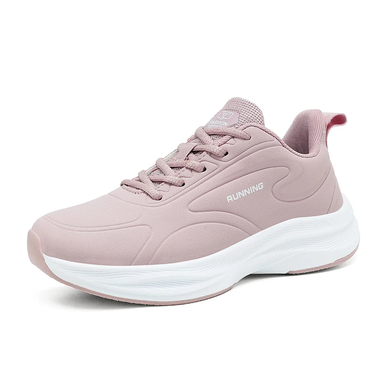 Couples Jogging Shoes 2025 New Leather Casual Sneakers Anti Slip Wear Resistant Fashion Outdoor Fitness Running Shoes for Women