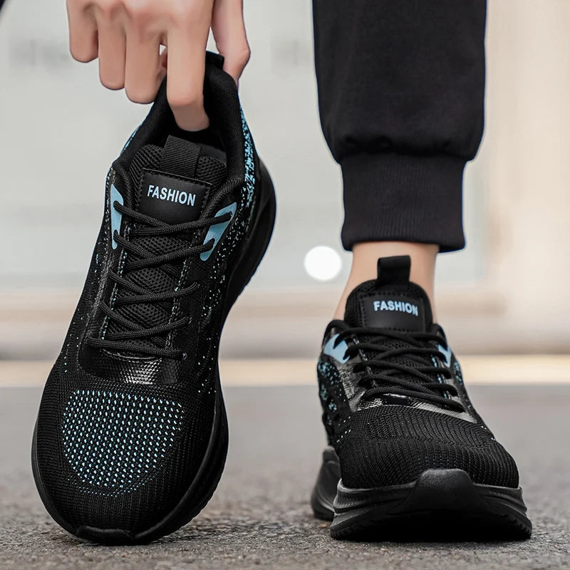 Men's Mesh Breathable Casual Sneakers Summer New Lightweight Soft-Sole Anti-Slip Outdoor Racing Running Shoes Speed Sports Shoes