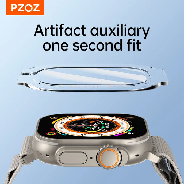 PZOZ 2ps screen protector For Apple Watch ultra 1 2 3 Tempered Glass Film For iWatch Series screen protectors film 49mm