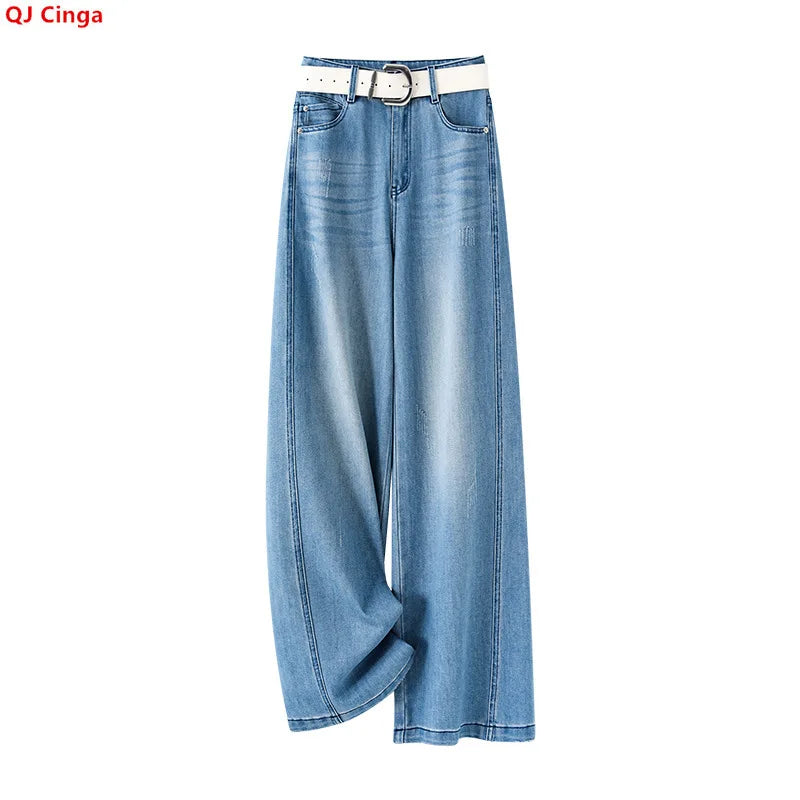 Spring/Summer New Arrivals: Women's Jeans, Blue Stretch Denim Pants, Fashionable Casual Trousers in Asian Sizes.