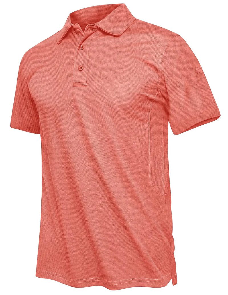 TACVASEN Summer Polo Tee Shirts Men's Short Sleeve Quick Dry T-shirt Breathable Work Shirt Fishing Hiking Golf Polos Top Man