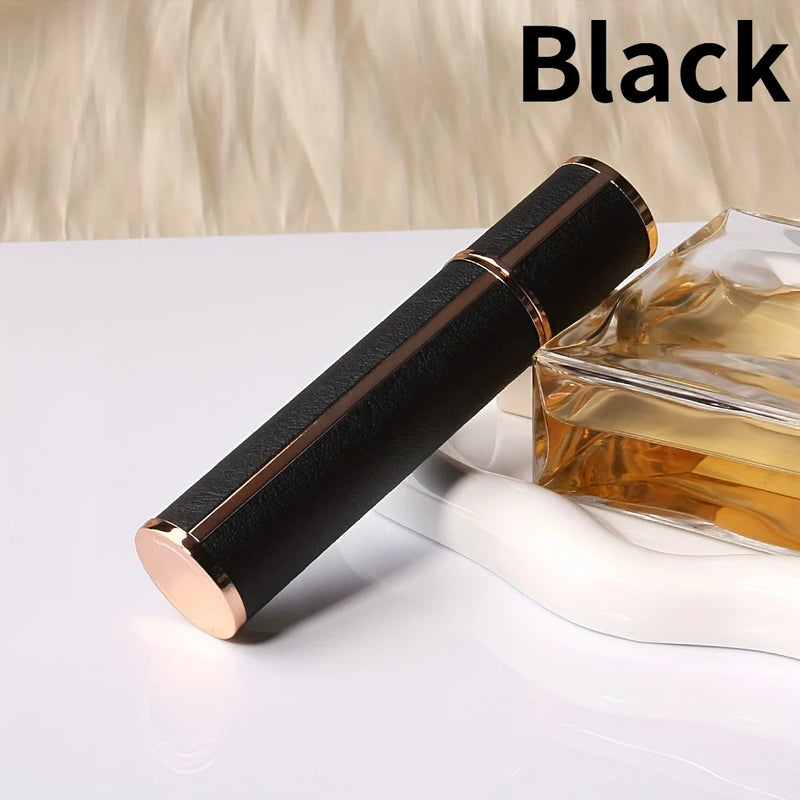Premium Matte Mini Perfume Atomizer 1pc 10ml, LeakProof Nozzle, Metal Matte Material, Glass Inner Bottle, white、black and orange