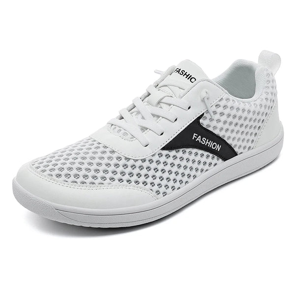 Men Wide Toe Box Breathable Mesh Slip on Sneakers Lightweight Non Slip Flat Walking Shoes Elastic No Tie Laces Summer Casual