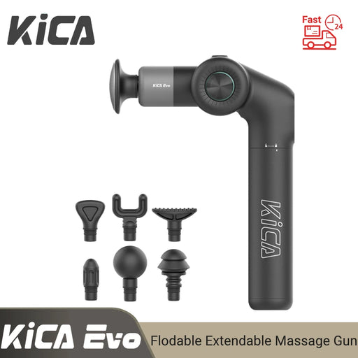 KICA Evo Heating Foldable Muscle Massage Gun Professional Body Back Neck Massager Pain Relief with 9cm Retractable Extension Rod