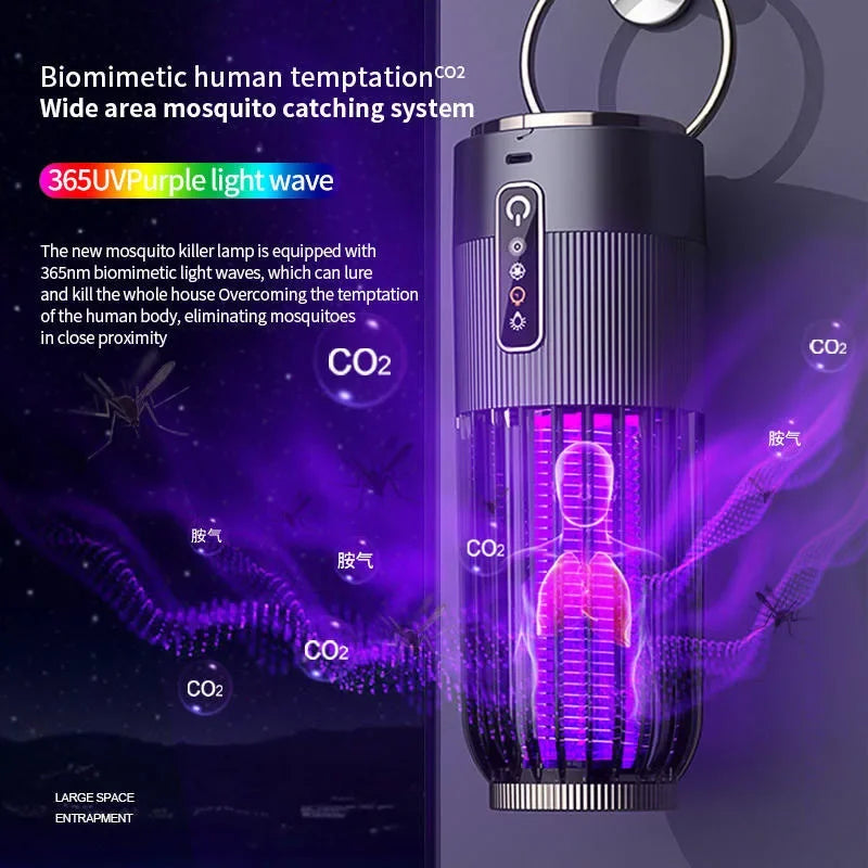 Rechargeable USB Insect Repellent Lure Lamp Solar Electric Mosquito Killer Lamps Timing 2-in-1 Portable Outdoor Camping Light
