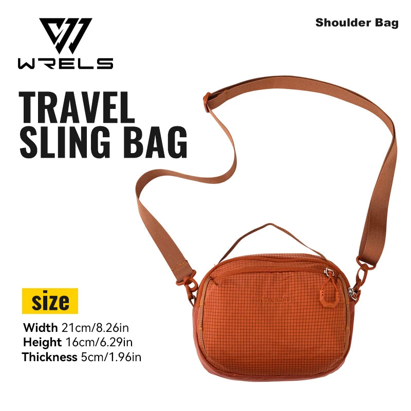 WRELS Single Bag Waterproof Crossbody Sling Bag Lightweight Adjustable Small Shoulder Purse Men Women Sports Travel Handbags