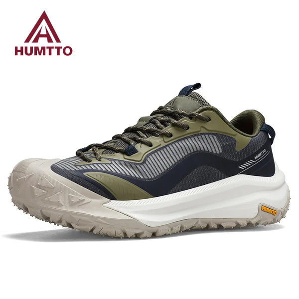 HUMTTO Breathable Trekking Shoes Outdoor Men's Sports Shoes Non-slip Hiking Boots for Men Leather Safety Walking Sneakers Man