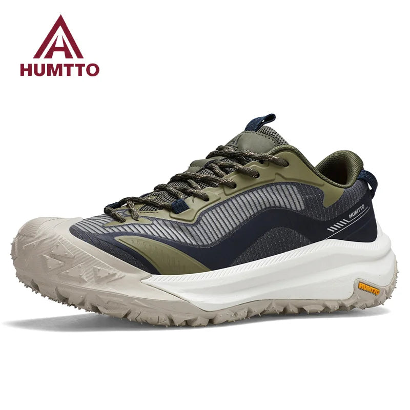 HUMTTO Breathable Trekking Shoes Outdoor Men's Sports Shoes Non-slip Hiking Boots for Men Leather Safety Walking Sneakers Man