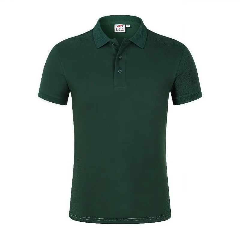 High-End Pure Cotton Polo Shirt Short Sleeve Turn-down Collar Corporate  Workwear Group Meetings  custom Embroidered Logo