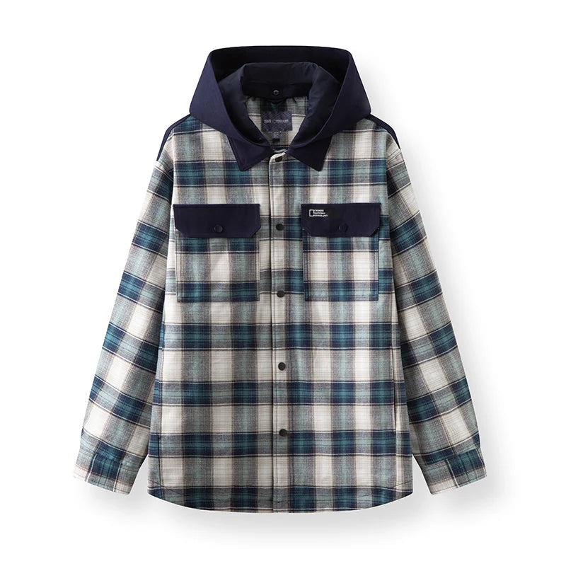 Semir Men Jacket Plaid 2026 Detachable Hooded Outdoor Urban Casual Everyday Style Soft Comfortable Daily Wear Trendy