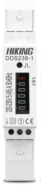 TOMZN Single-Phase DIN Rail kWh Energy Meter – 5(45)A, 45A, 220V–230V, 50/60Hz, LCD Display with Blue Backlight