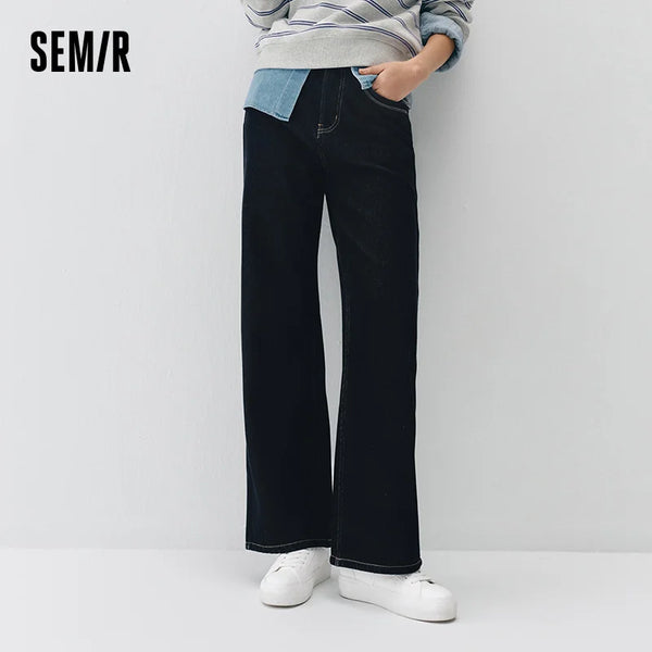 ខោខូវប៊យ Semir សម្រាប់នារី ជើងធំ មានស្រទាប់ក្រណាត់រោមចៀម លាងសម្អាត ក្តៅ ទន់ រចនាបថរដូវរងាឆ្នាំ 2026 ប្រវែងពេញ