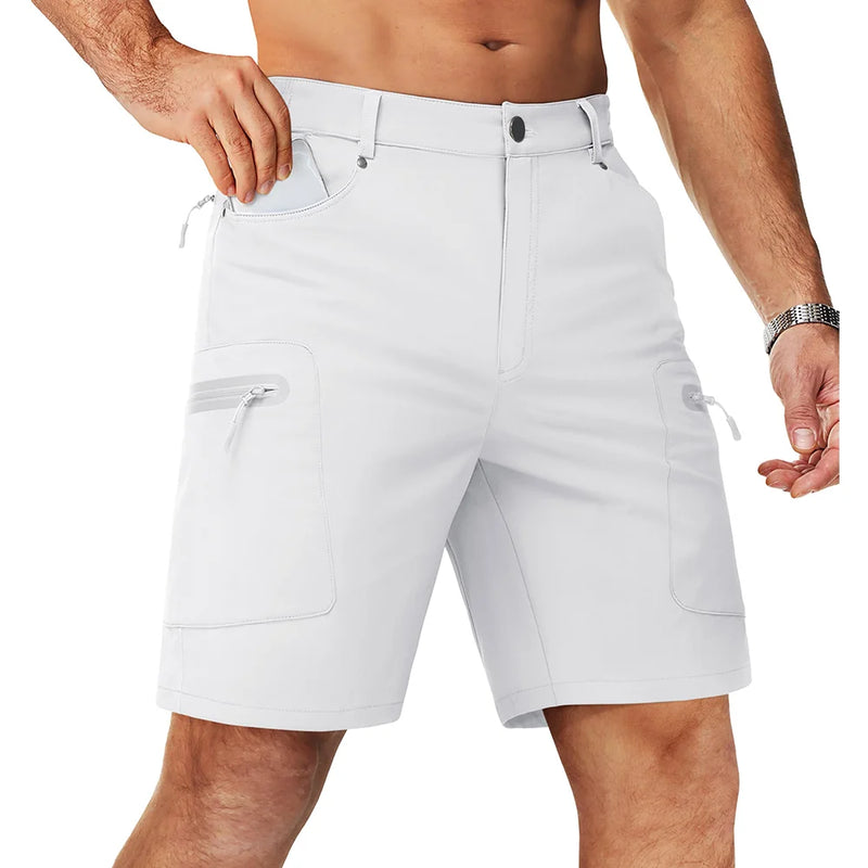 TACVASEN Summer Cargo Shorts Men's Quick Dry Hiking Fishing Shorts Multi-pockets Stretch Waist Casual Shorts Outdoor Male