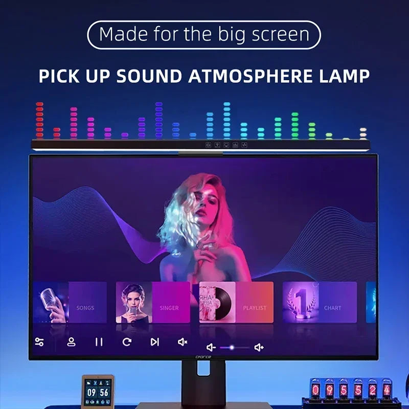 46CM Straight or Curved LED Computer Display Light Bar USB RGB Lighting Stepless Dimming Timing Lamp for Study Reading Home Offi