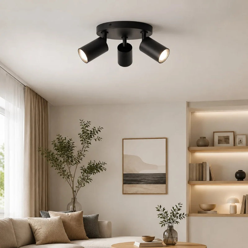 ភ្លើងពិដាន LED ទំនើប JOYINLED GU10 ភ្លើងពិដានចំណុចពណ៌ខ្មៅ សន្សំសំចៃថាមពល សម្រាប់បន្ទប់ទទួលភ្ញៀវ បន្ទប់គេង ផ្ទះបាយ ងាយស្រួលតំឡើង