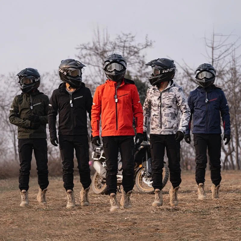 អាវជិះម៉ូតូ Motowolf សម្រាប់បុរស ឈុតជិះលេងក្រៅផ្ទះមានផាសុកភាព អាវការពារខ្យល់ រួមជាមួយសម្ភារៈការពារ CE