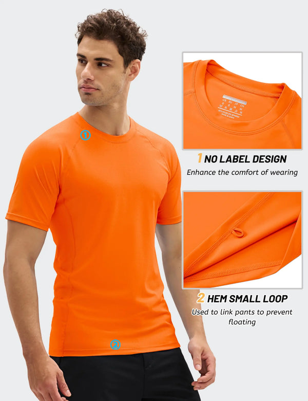 TACVASEN Mens Summer UPF 50+ Quick Dry T-Shirt Surf Swim Short Sleeve Shirts Athletic Performance Rash Guard Water Shirts Beach
