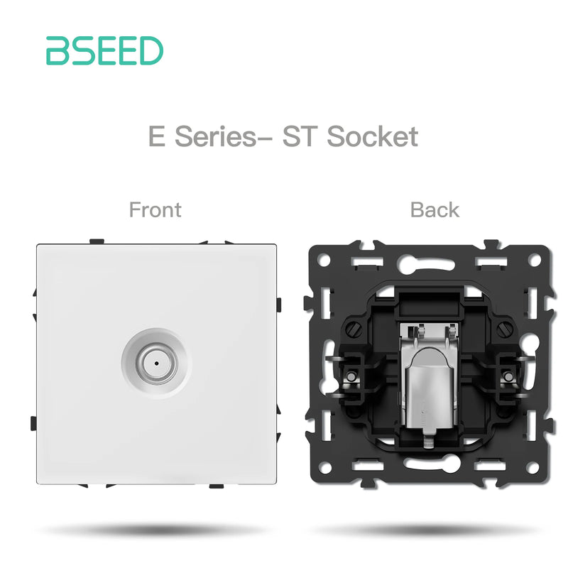 BSEED Wall Button Switch 1/2Gang USB Type-C Wall Socket Module Part Internet TV Telephone Socket Plastic Frame DIY Function Part