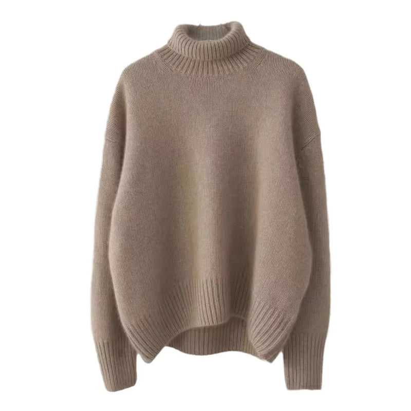 New European Sweater Women Autumn Winter New Turtleneck Pullover Loose Versatile Knitted Bottoming Shirt Female Jumper Top