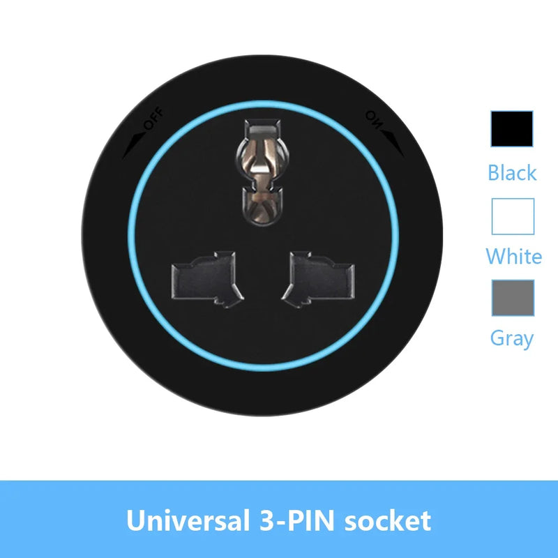 Wall Power Track Socket EU UK FR Korea Standard Home Kitchen Bathroom Office Wall Electric Sockets Plugs Adapters White Black