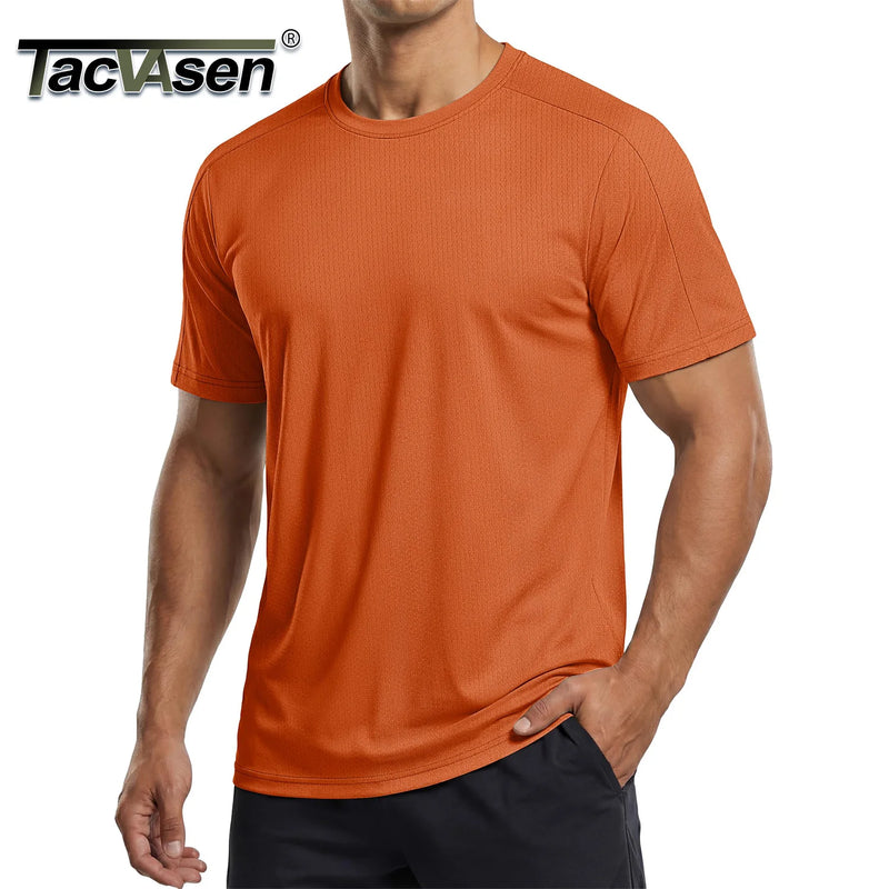 TACVASEN Mens Workout Shirts Mesh Cool Athletic Dry Fit Short Sleeve Running T-Shirts Gym Moisture Wicking Performance Tee Tops