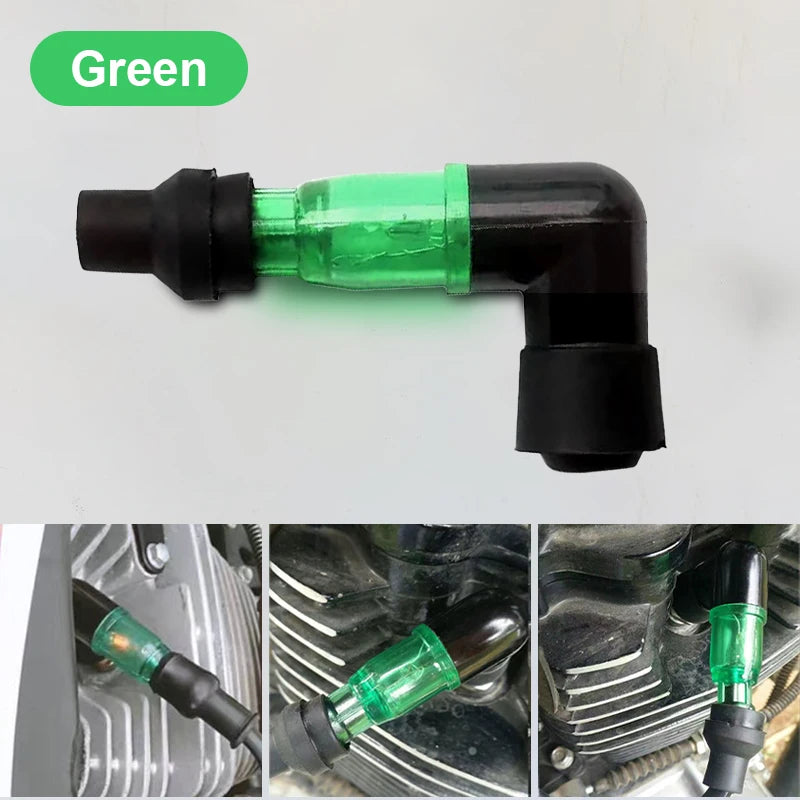 SEAMETAL Universal Motorcycle Ignition Spark Plug Cap 90 Degree Motorcycle Flashing Spark Plug Caps Covers for Motorbike Scooter