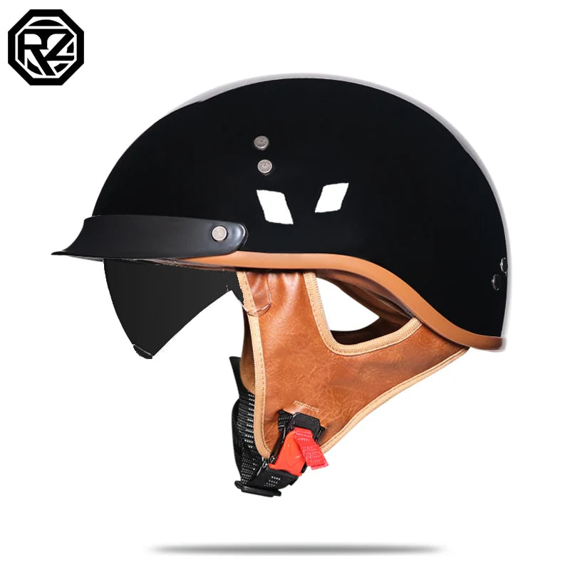 Motorcycle Helmet With lenses Retro Half Helmet Jet Helmet Open Helmet Scooter Cruiser Chopper Half Shell Helmet Adult