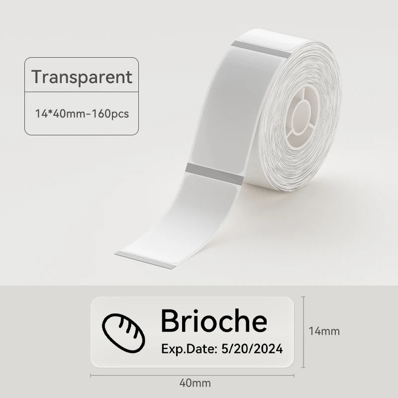 1 Roll Niimbot Transparent Label Sticker Scratch-Resistant Anti-Oil Label Paper for D11 D110 D101 H1S Thermal Label Printer