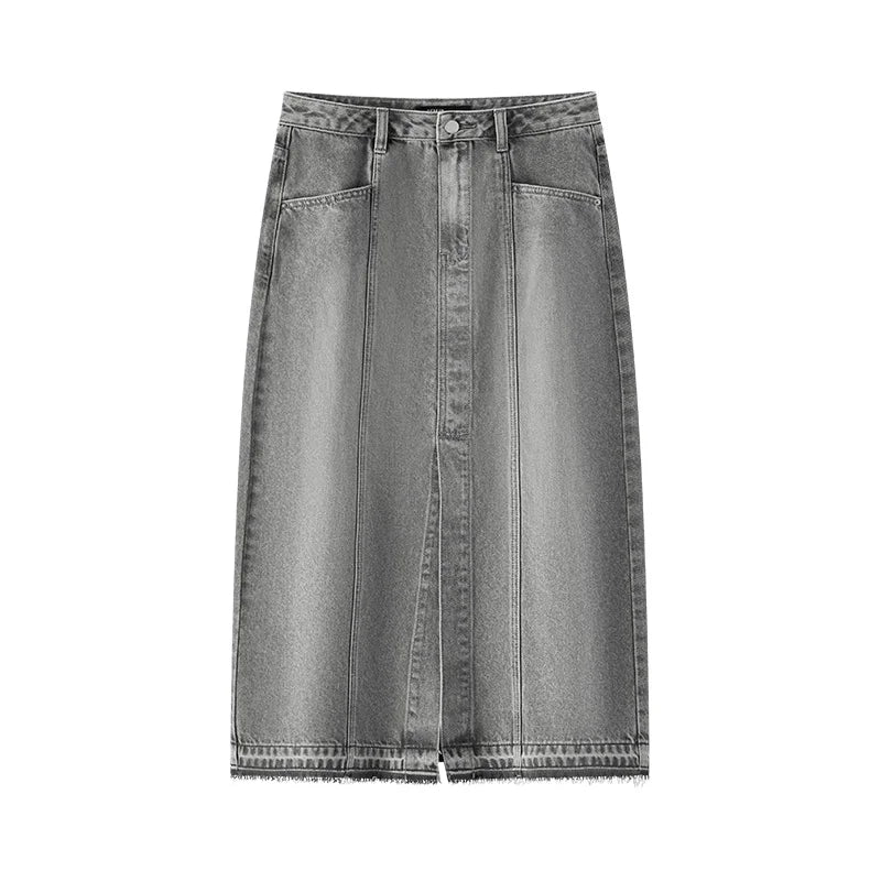 Semir Women Skirt Panelled 2026 Side Split Raw Hem Straight Urban Casual Everyday Style Soft Comfortable Daily Wear Trendy