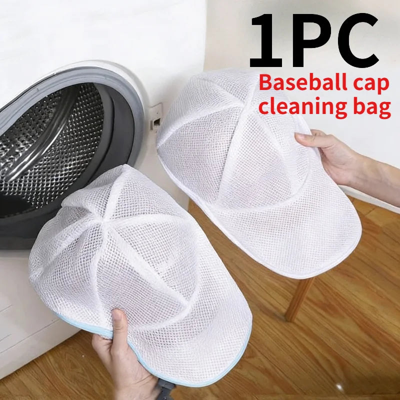 1PC Baseball Cap Washing Cage with Mesh Bag,Durable Hat Washer for Washing Machine, Washing Rack for Shape Protection