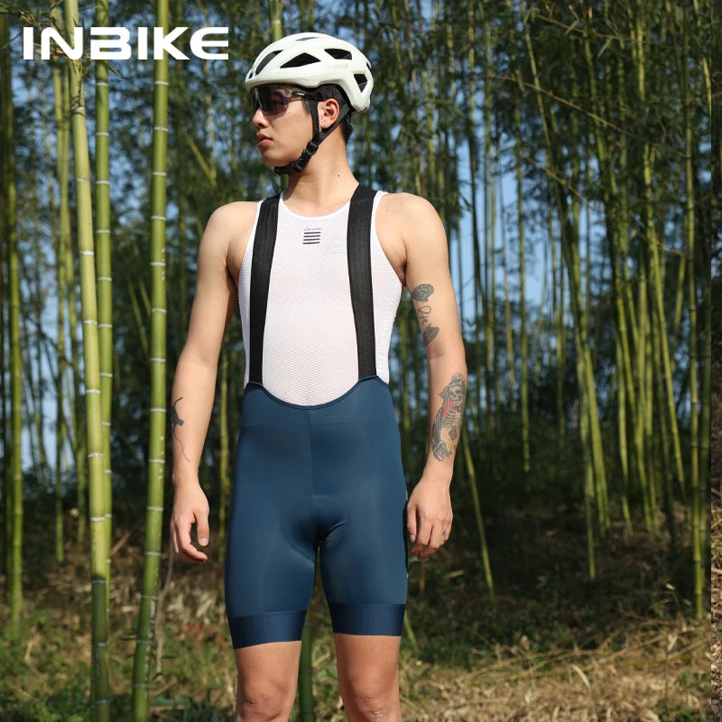 INBIKE Summer Men Cycling Shorts Padded Breathable Road Bike Bib Shorts MTB Cycling Clothes for Men Bicycle Biking Tights Man