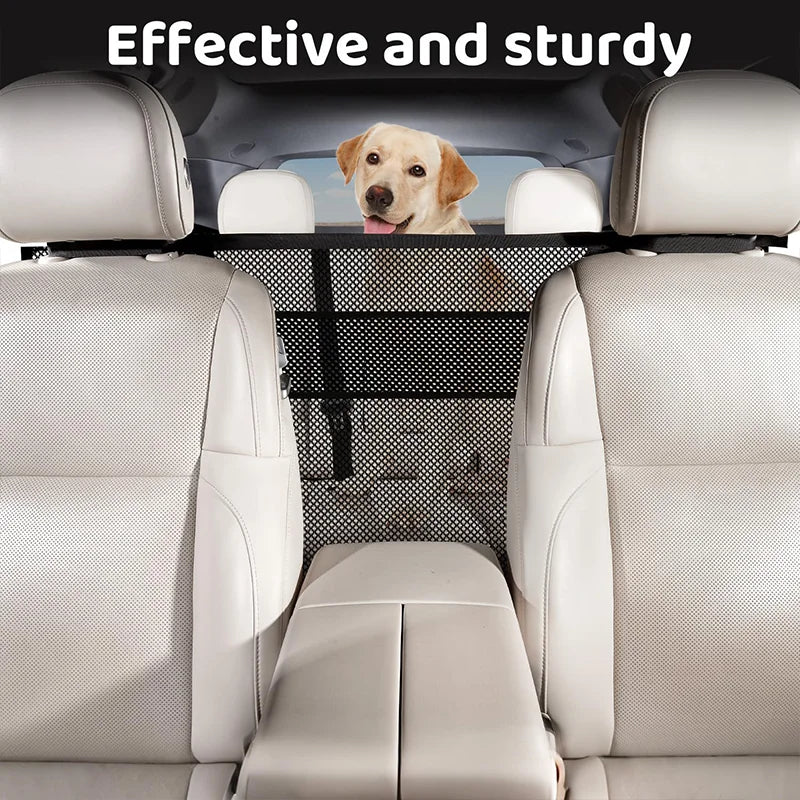 SEAMETAL Car Storage Net Bag Double Layer Pet Barrier Elastic Expandable Mesh Bag Car Divider for Dog Isolation Car Accessories