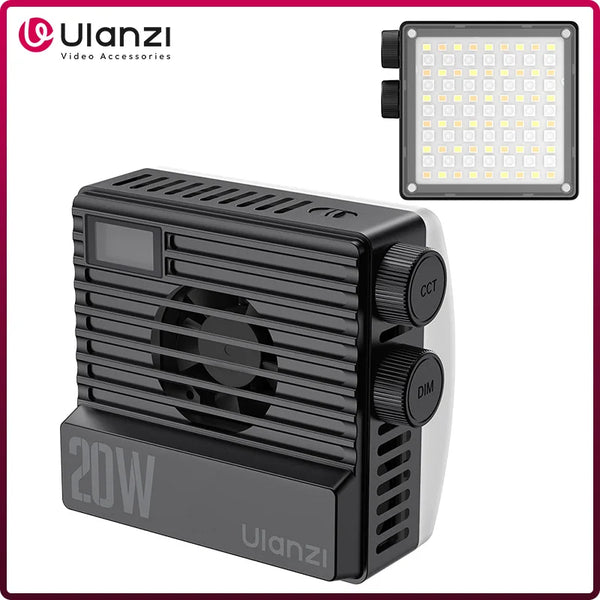 ភ្លើង ហោប៉ៅ Ulanzi LE20 20W RGB CRI 95+ 2500K-9000K ភ្លើង វីដេអូ កាមេរ៉ា ដែល អាច បន្ថយ ពន្លឺ បាន សម្រាប់ កាមេរ៉ា DSLR Vlog ការ ផ្សាយ ផ្ទាល់ ការ ថតរូប
