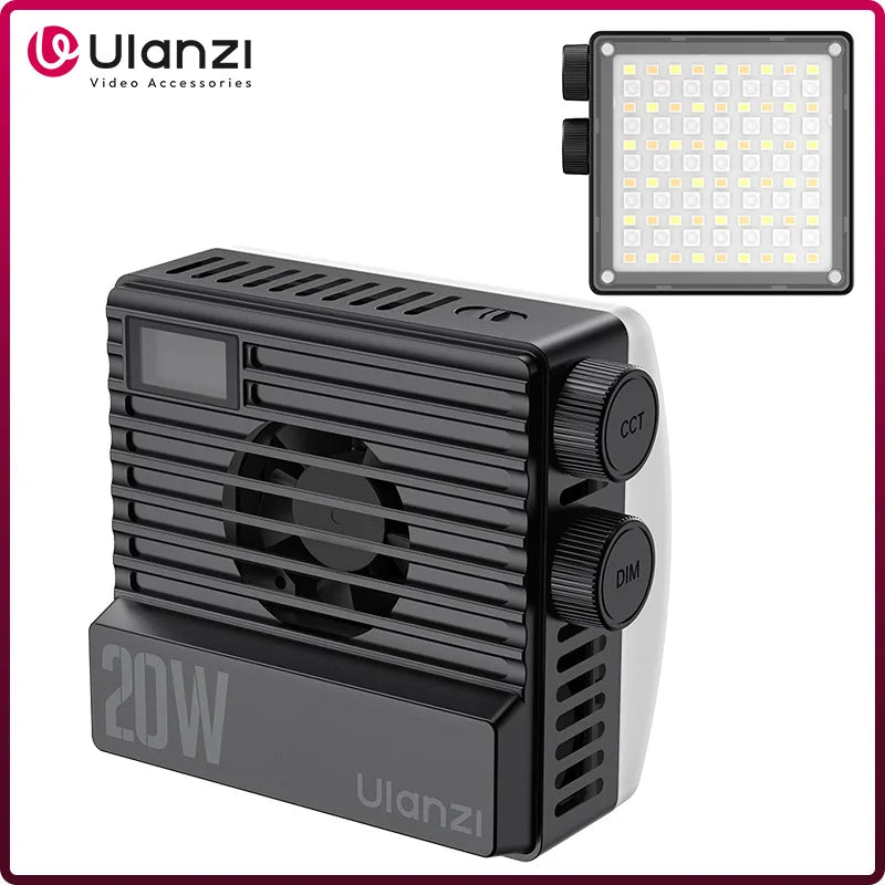 ភ្លើង ហោប៉ៅ Ulanzi LE20 20W RGB CRI 95+ 2500K-9000K ភ្លើង វីដេអូ កាមេរ៉ា ដែល អាច បន្ថយ ពន្លឺ បាន សម្រាប់ កាមេរ៉ា DSLR Vlog ការ ផ្សាយ ផ្ទាល់ ការ ថតរូប