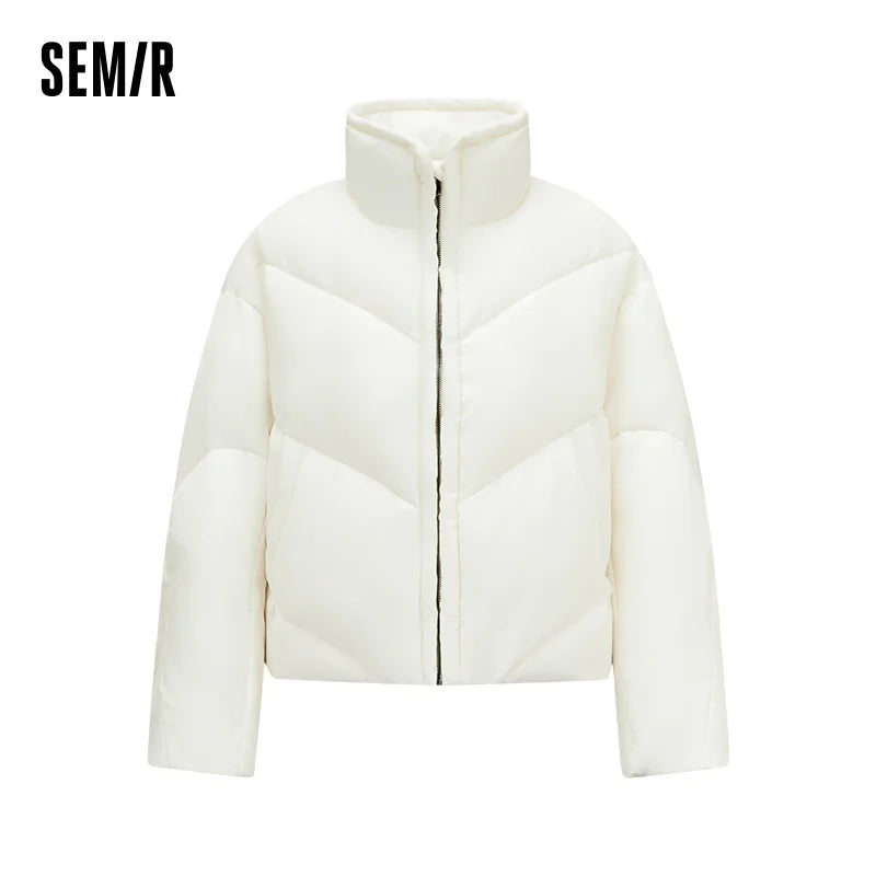Semir Women Down Jacket 90 Percent Down Fill Stand Collar Oversized Fit Petite Fit 2026 Winter Cold Weather Everyday Style