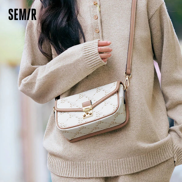 Semir Bag Women Small Square Bag 2025 New Underarm Bag Chain Handbag Retro Diamond Quilt Shoulder Crossbody Bag