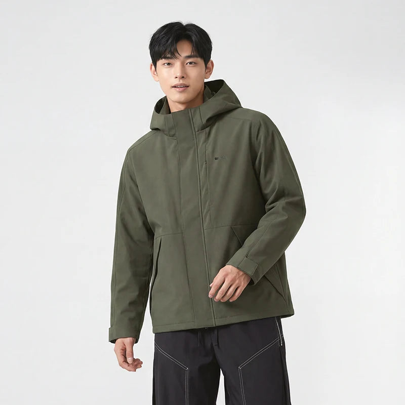 Semir Men Jacket Hooded Letter Print Couple Outdoor Casual Style Loose Autumn Windproof Outerwear Daily Wear 2026
