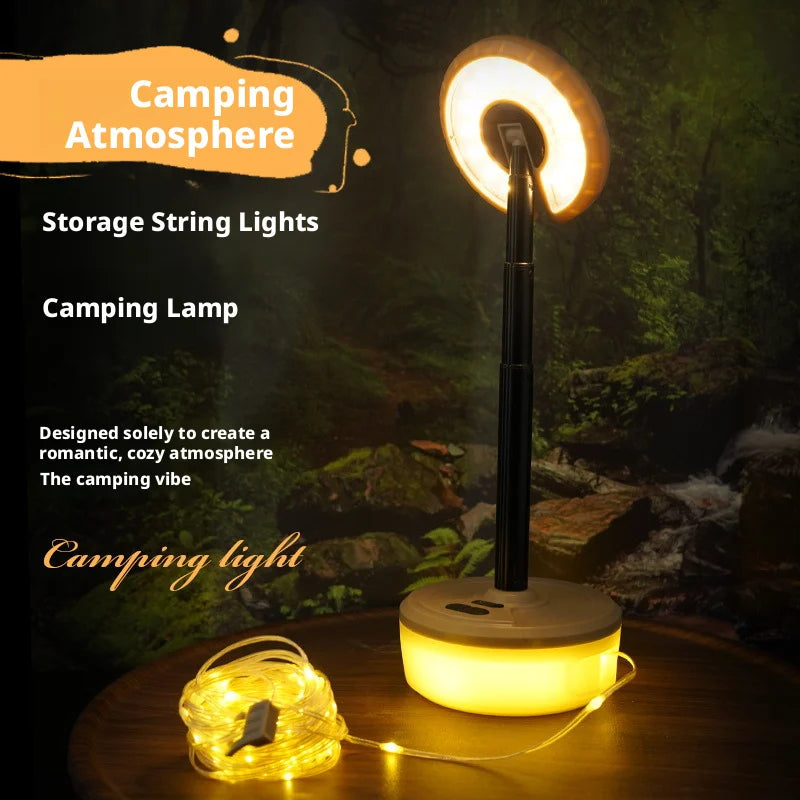 ចង្កៀងបោះតង់ពង្រីកស្រូបយកម៉ាញេទិកក្រៅផ្ទះពហុមុខងារប្រភពពន្លឺចល័តសម្រាប់ការបោះតង់ និងឡើងភ្នំ
