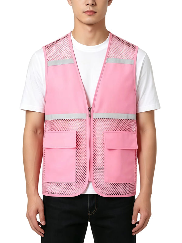 2026 Custom Logo Printed Advertising Clothing Work Vest  Summer Breathable Mesh Fishing Vest Volunteer Workwear