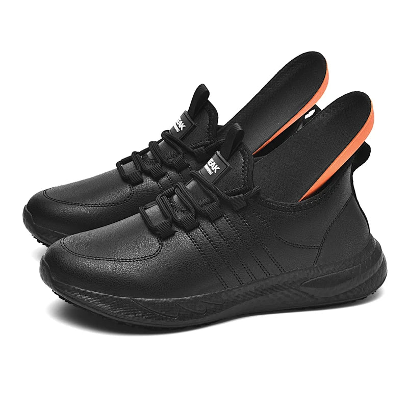 Hotel chef shoes four season new light plus size men's kitchen work shoes waterproof non-slip oil-proof chef gareer casual shoes