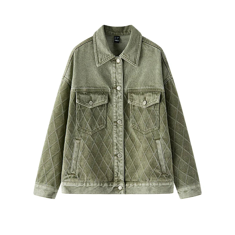 Semir Denim Jacket Distressed Loose DropShoulder Women Spring Casual Fashion Comfort StreetStyle Trend Cozy New 2026